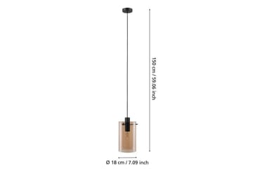 Loftpendel Eglo Polverara Sort/Amber 1 Lampe - 1 Lampe - Belysning - Lamper & indendørsbelysning - Loftlampe - Pendellamper & hængelamper