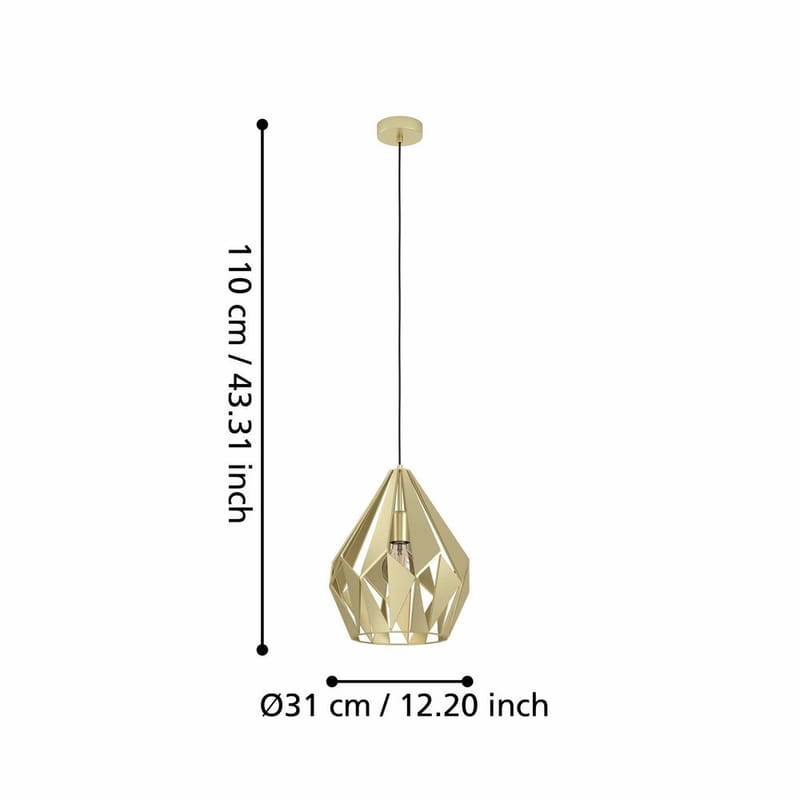 Loftslampe Carlton - Guld - Belysning - Lamper & indendørsbelysning - Loftlampe - Pendellamper & hængelamper