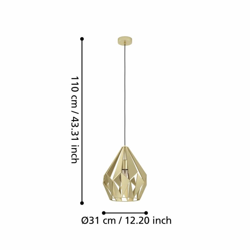 Loftslampe Carlton - Guld - Belysning - Lamper & indendørsbelysning - Loftlampe - Pendellamper & hængelamper