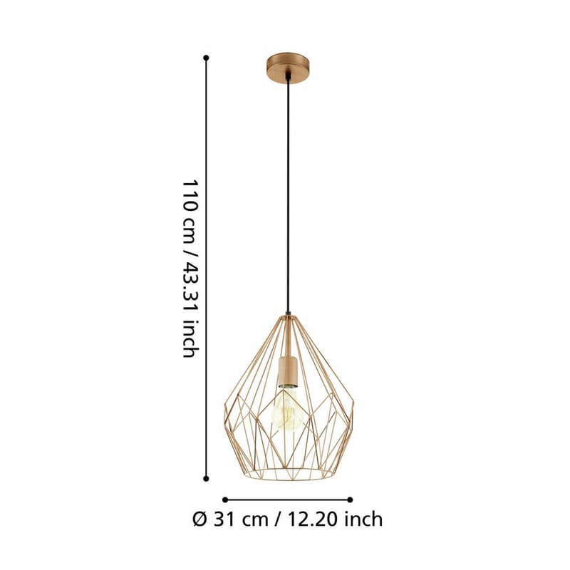 Loftslampe Carlton - Kobber - Belysning - Lamper & indendørsbelysning - Loftlampe - Pendellamper & hængelamper