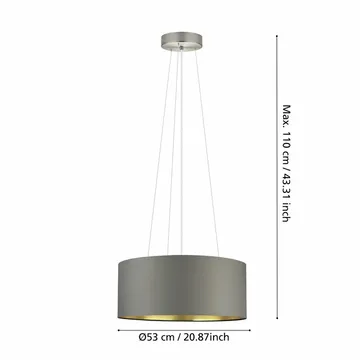 Loftslampe Maserlo med 3 lamper - Mat nikkel/cappuccino - Belysning - Lamper & indendørsbelysning - Loftlampe - Pendellamper & hængelamper