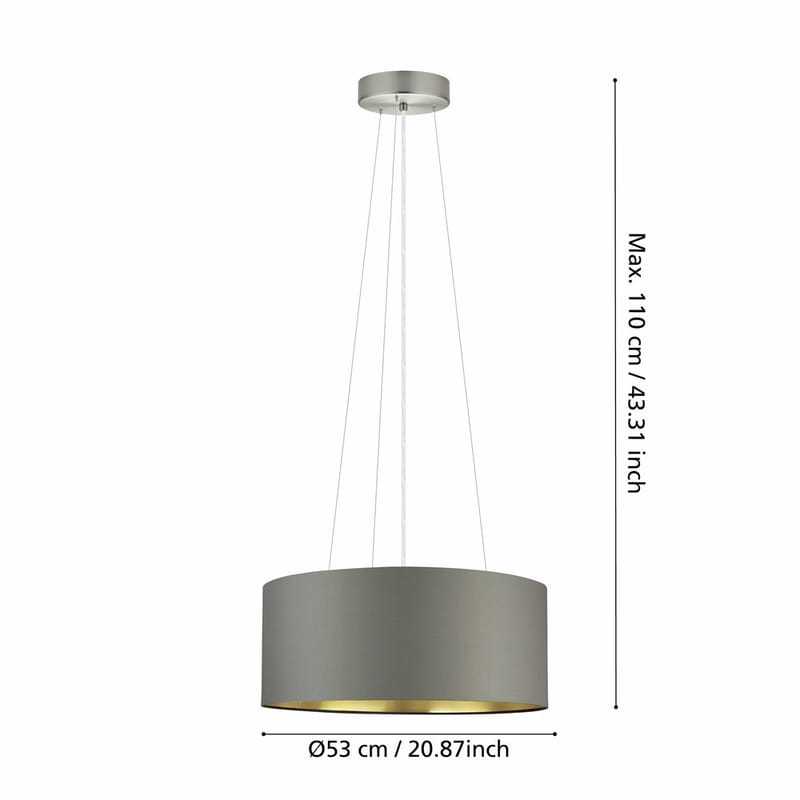 Loftslampe Maserlo med 3 lamper - Mat nikkel/cappuccino - Belysning - Lamper & indendørsbelysning - Loftlampe - Pendellamper & hængelamper