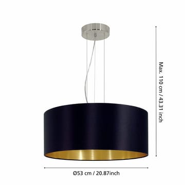 Loftslampe Maserlo med 3 lamper - Mat nikkel/sort - Belysning - Lamper & indendørsbelysning - Loftlampe - Pendellamper & hængelamper