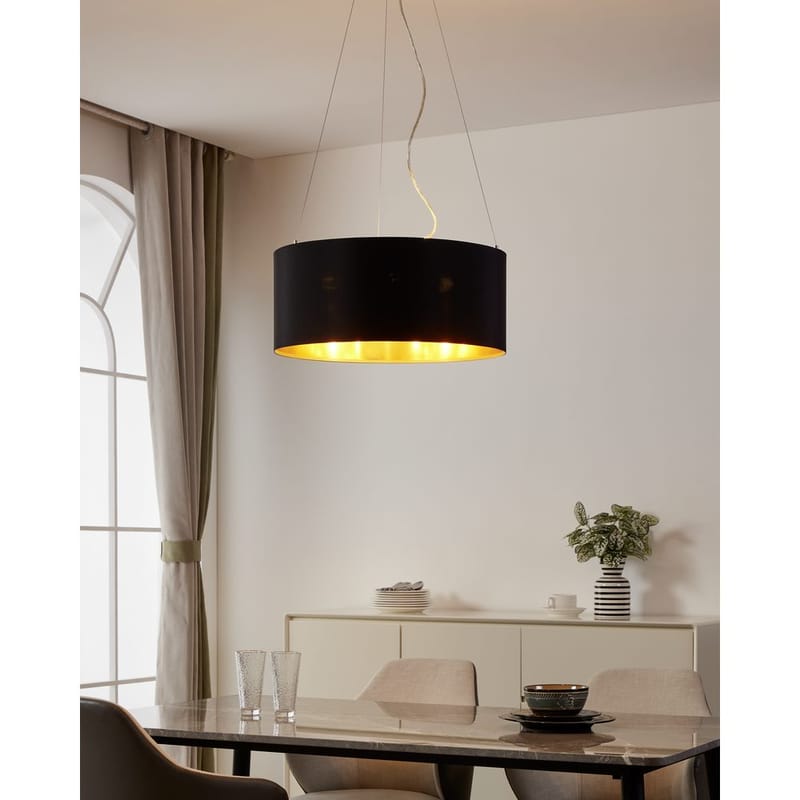 Loftslampe Maserlo med 3 lamper - Mat nikkel/sort - Belysning - Lamper & indendørsbelysning - Loftlampe - Pendellamper & hængelamper