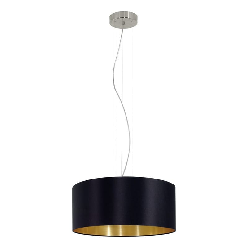 Mat nikkel/sort Loftslampe Maserlo med 3 lamper