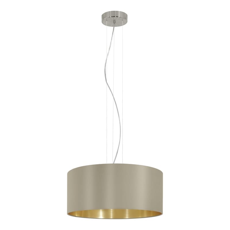 Loftslampe Maserlo med 3 lamper, Mat nikkel/taupe