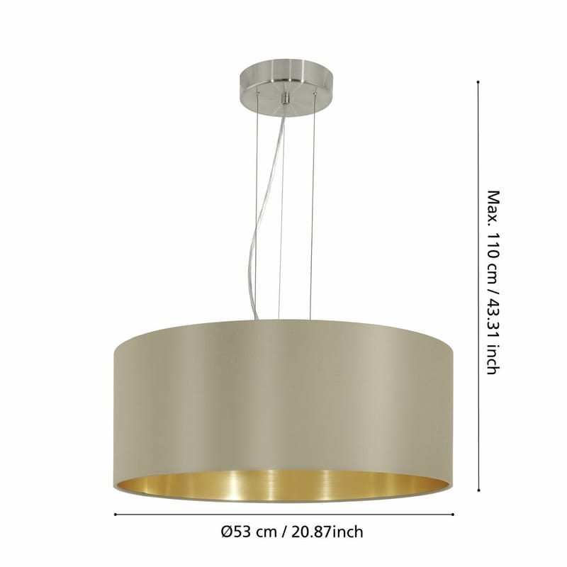 Loftslampe Maserlo med 3 lamper - Mat nikkel/taupe - Belysning - Lamper & indendørsbelysning - Loftlampe - Pendellamper & hængelamper