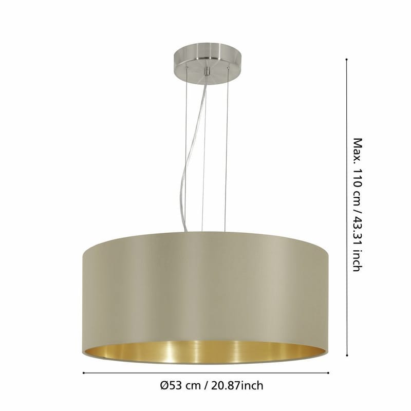 Loftslampe Maserlo med 3 lamper - Mat nikkel/taupe - Belysning - Lamper & indendørsbelysning - Loftlampe - Pendellamper & hængelamper