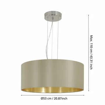 Loftslampe Maserlo med 3 lamper - Mat nikkel/taupe - Belysning - Lamper & indendørsbelysning - Loftlampe - Pendellamper & hængelamper