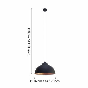 Loftslampe Truro - Sort/Kobber - Belysning - Lamper & indendørsbelysning - Loftlampe - Pendellamper & hængelamper
