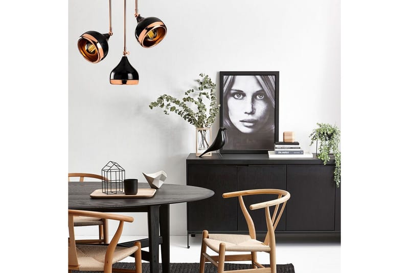 Lysekrone Beloulfield Sort / Kobber - Kobber/Sort - Belysning - Lamper & indendørsbelysning - Loftlampe - Pendellamper & hængelamper