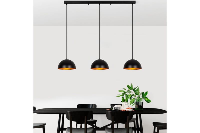 Lysekrone Brena Sort Tre Fatning - 140 x 30 x 111 cm - Belysning - Lamper & indendørsbelysning - Loftlampe - Pendellamper & hængelamper