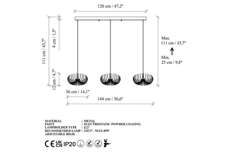 Lysekrone Dorinburg Rany - Guld - Belysning - Lamper & indendørsbelysning - Loftlampe - Pendellamper & hængelamper