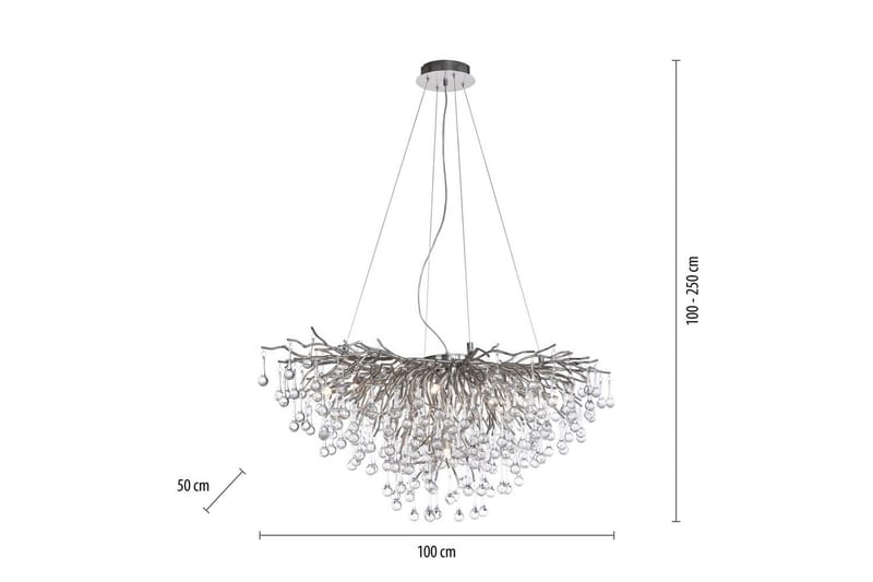 Lysekrone Icicle - 50x250x100 cm, Stål - Belysning - Lamper & indendørsbelysning - Loftlampe - Lysekroner