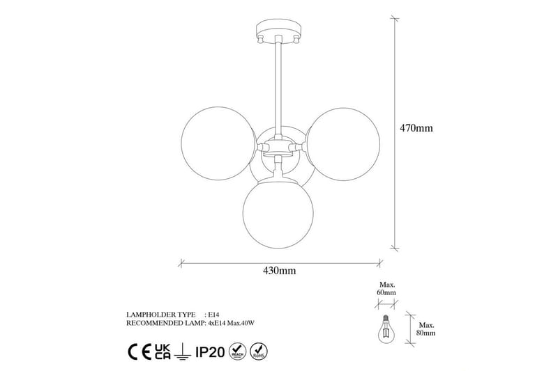 Lysekrone Seliorville Tre stik - Tre stik - Belysning - Lamper & indendørsbelysning - Loftlampe - Pendellamper & hængelamper