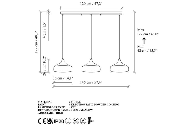Lysekrone Soodne Sort / Kobber - Sort - Belysning - Lamper & indendørsbelysning - Loftlampe - Pendellamper & hængelamper