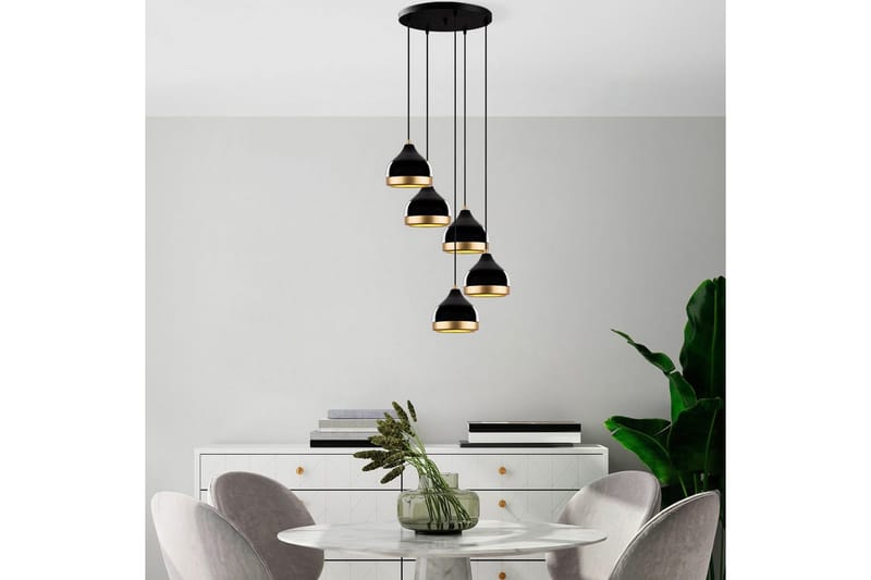 Lysekrone Soodni Fem Sufia Sort - Sort - Belysning - Lamper & indendørsbelysning - Loftlampe - Pendellamper & hængelamper