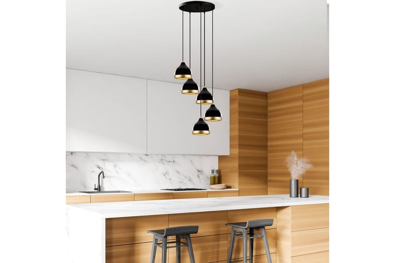 Lysekrone Soodni Fem Sufia Sort - Sort - Belysning - Lamper & indendørsbelysning - Loftlampe - Pendellamper & hængelamper