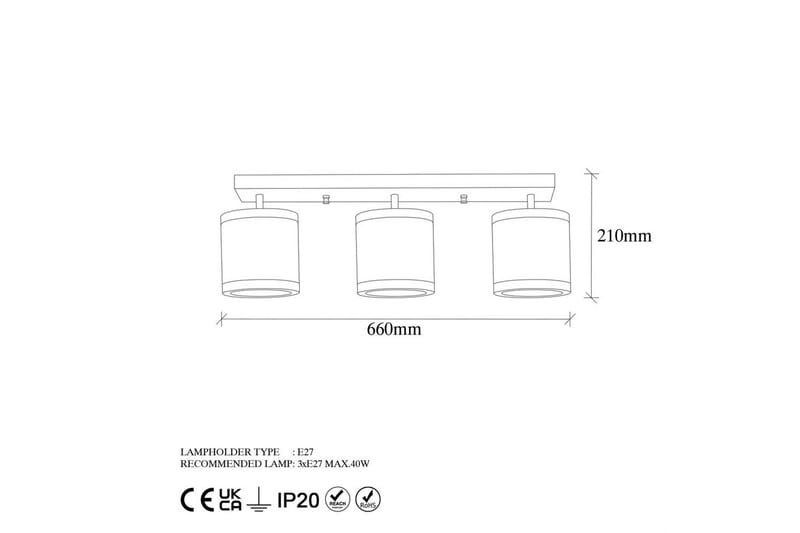 Lysekrone Talra Three Vintage - Guld - Belysning - Lamper & indendørsbelysning - Loftlampe - Plafond