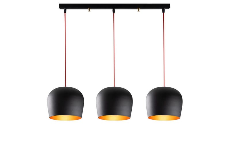 Lysekrone Zana Sort / Rød Vandret Tre, Rød/Sort