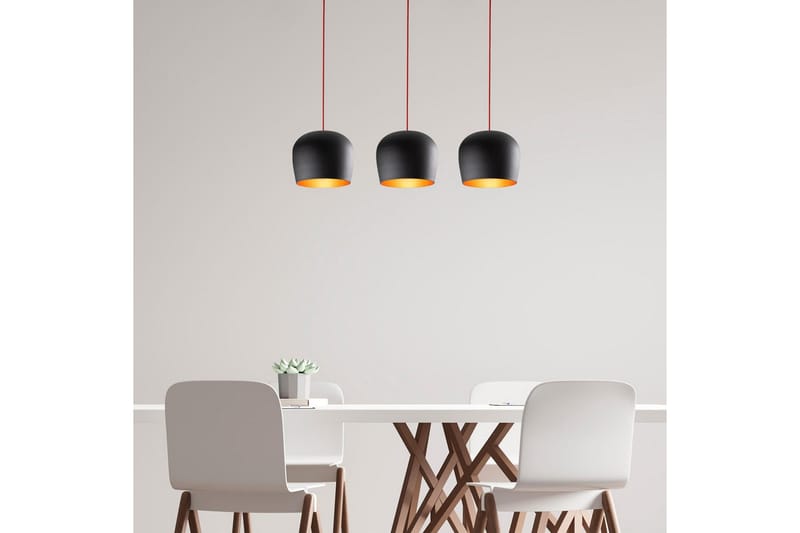 Lysekrone Zana Sort / Rød Vandret Tre - Rød/Sort - Belysning - Lamper & indendørsbelysning - Loftlampe - Pendellamper & hængelamper