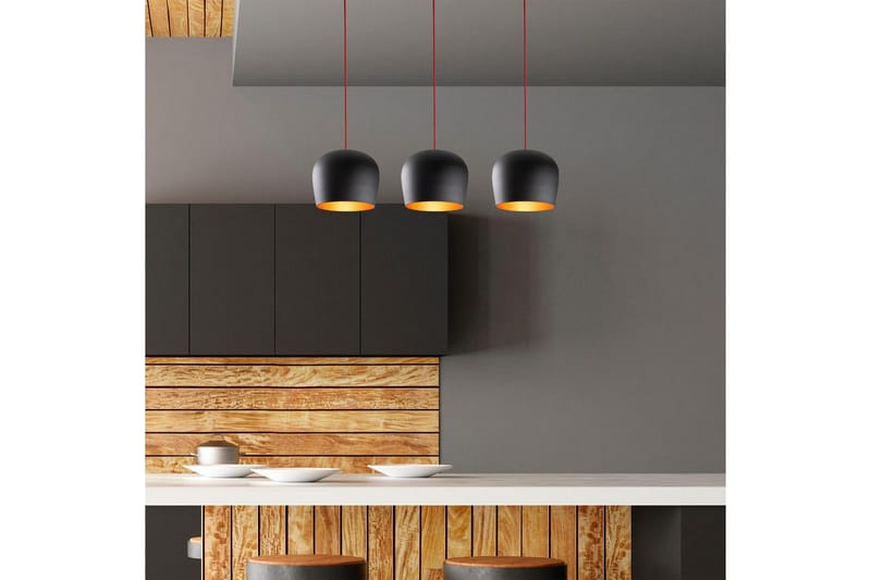 Lysekrone Zana Sort / Rød Vandret Tre - Rød/Sort - Belysning - Lamper & indendørsbelysning - Loftlampe - Pendellamper & hængelamper