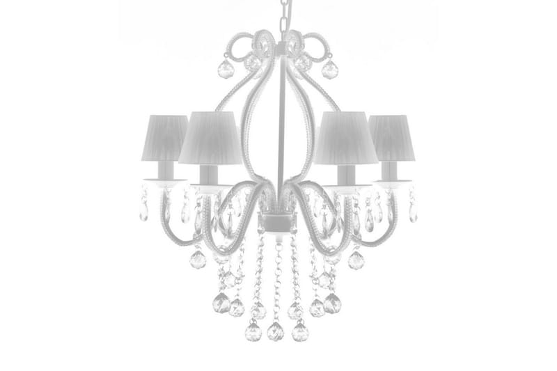Chandelier Maria Theresa 6-Arm M. Hvide Lampeskærme - Hvid - Lysekroner - Stuelampe - Soveværelse lampe