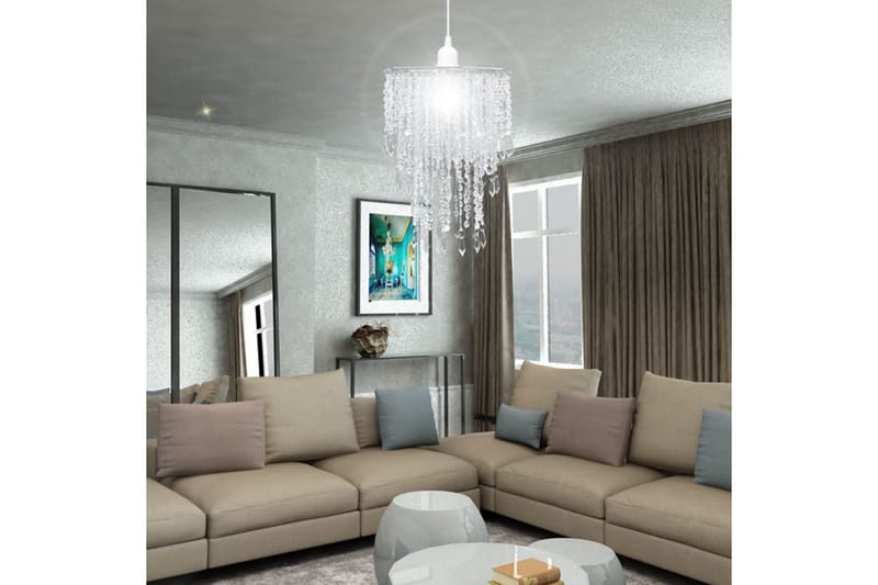 Krystalvedhængt Lysekrone Plast 22,5 X 30,5 Cm - gennemsigtig - Belysning - Lamper & indendørsbelysning - Loftlampe - Lysekroner