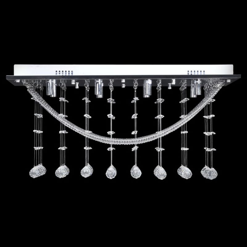 Loft Lampe m Glitrende Glas Crystal Beads 8 X G9 29 Cm - Sølv - Belysning - Lamper & indendørsbelysning - Loftlampe - Lysekroner