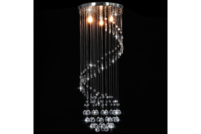 Loftlampe Med Krystalperler Spiralform G9 Sølvfarvet - Sølv - Stuelampe - Lysekroner - Soveværelse lampe