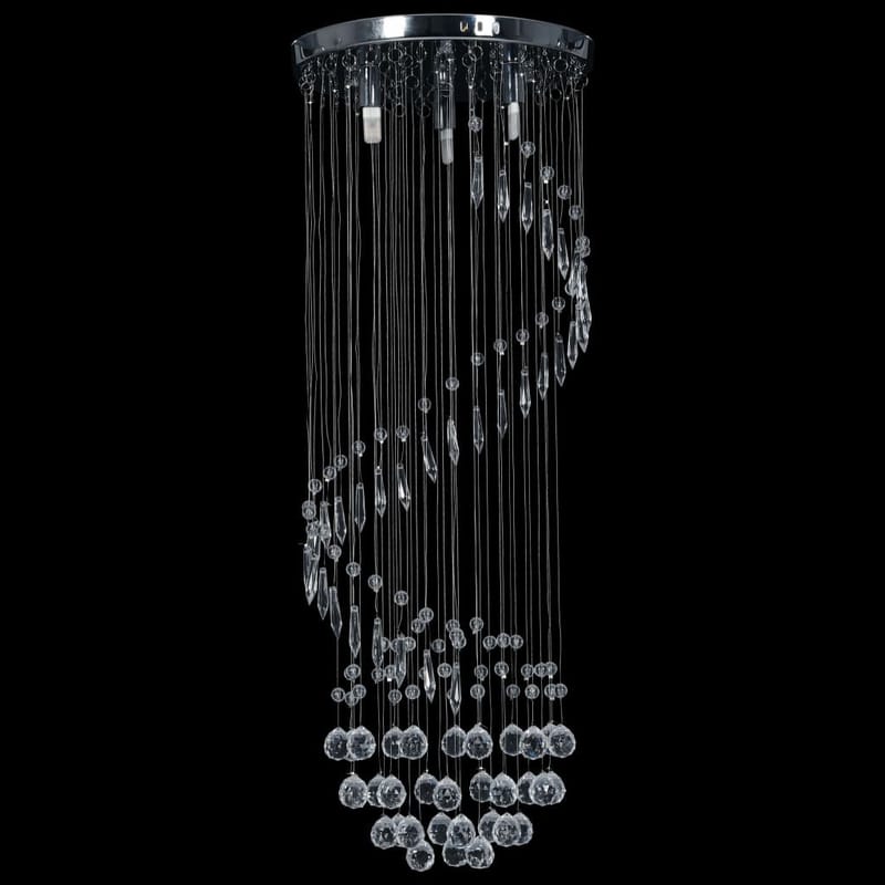 Loftlampe Med Krystalperler Spiralform G9 Sølvfarvet - Sølv - Belysning - Lamper & indendørsbelysning - Loftlampe - Lysekroner