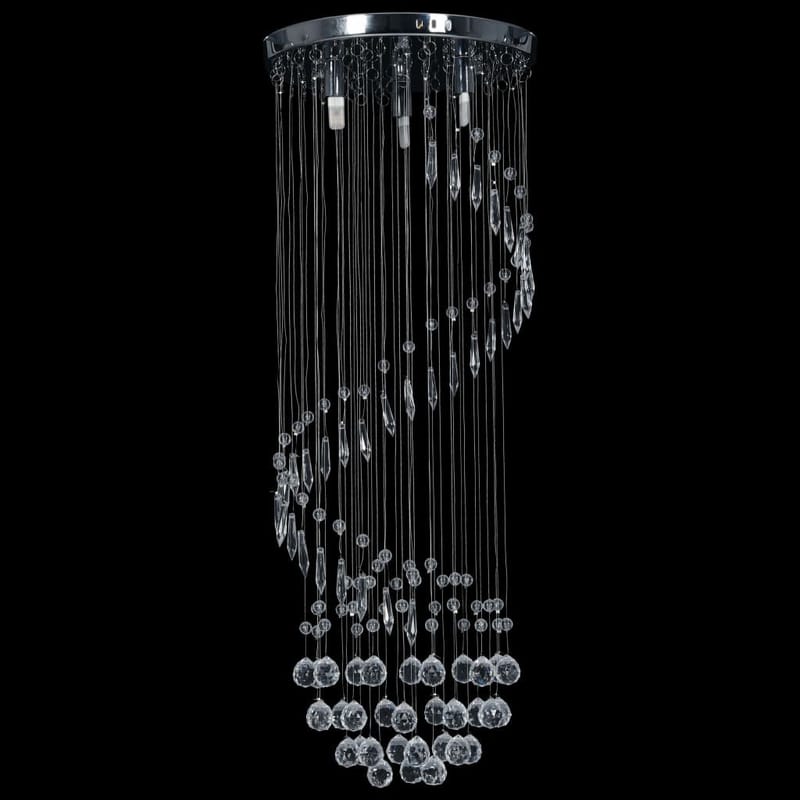 Loftlampe Med Krystalperler Spiralform G9 Sølvfarvet - Sølv - Lysekroner - Stuelampe - Soveværelse lampe