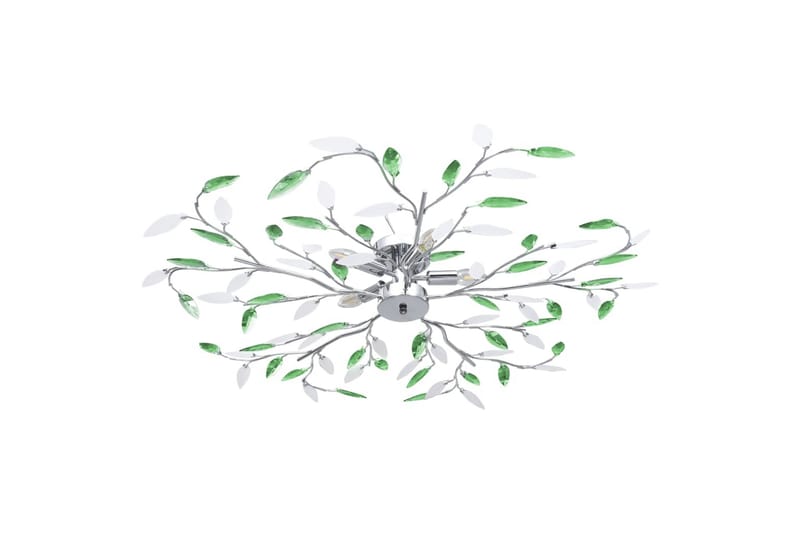 Loftslampe Med Krystalblade Akryl Til 5 E14-Pærer Grön - Belysning - Lamper & indendørsbelysning - Loftlampe - Lysekroner