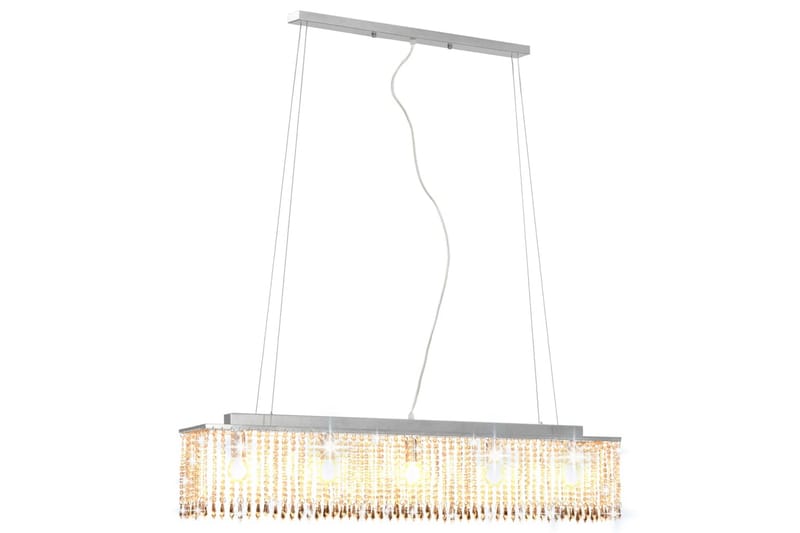 Loftslampe Med Krystalperler 104 Cm E14 Sølvfarvet - Sølv - Lysekroner - Stuelampe - Soveværelse lampe