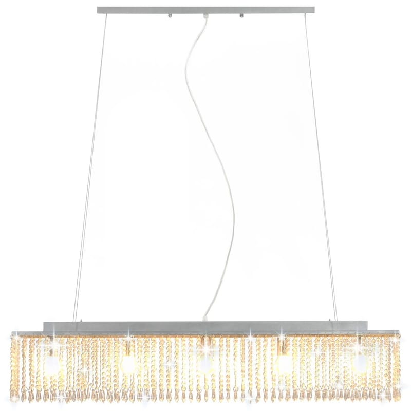 Loftslampe Med Krystalperler 104 Cm E14 Sølvfarvet - Sølv - Belysning - Lamper & indendørsbelysning - Loftlampe - Lysekroner