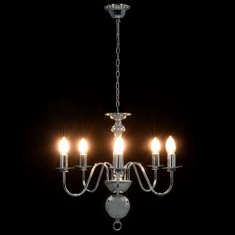 Lysekrone 5 X E14-Pærer Sølvfarvet - Sølv - Belysning - Lamper & indendørsbelysning - Loftlampe - Lysekroner