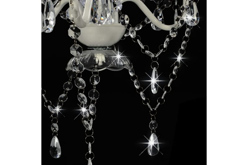 Lysekrone Med Perler Rund 3 X E14 Hvid - Hvid - Lysekroner - Stuelampe - Soveværelse lampe