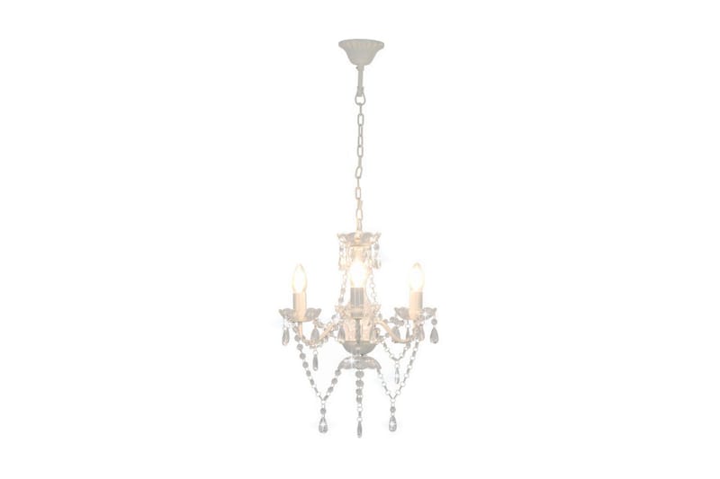 Lysekrone Med Perler Rund 3 X E14 Hvid - Hvid - Belysning - Lamper & indendørsbelysning - Loftlampe - Lysekroner