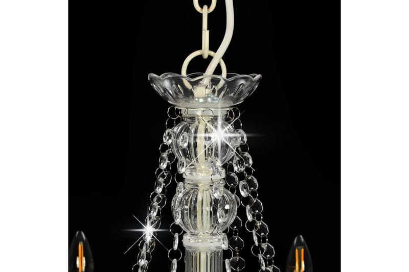 Lysekrone Med Perler 8 X E14-Pærer Hvid - Hvid - Belysning - Lamper & indendørsbelysning - Loftlampe - Lysekroner