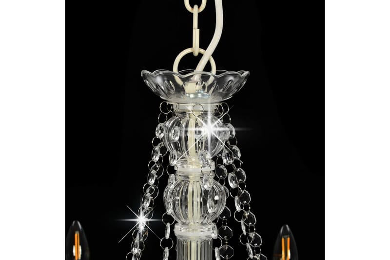 Lysekrone Med Perler 8 X E14-Pærer Hvid - Hvid - Lysekroner - Stuelampe - Soveværelse lampe
