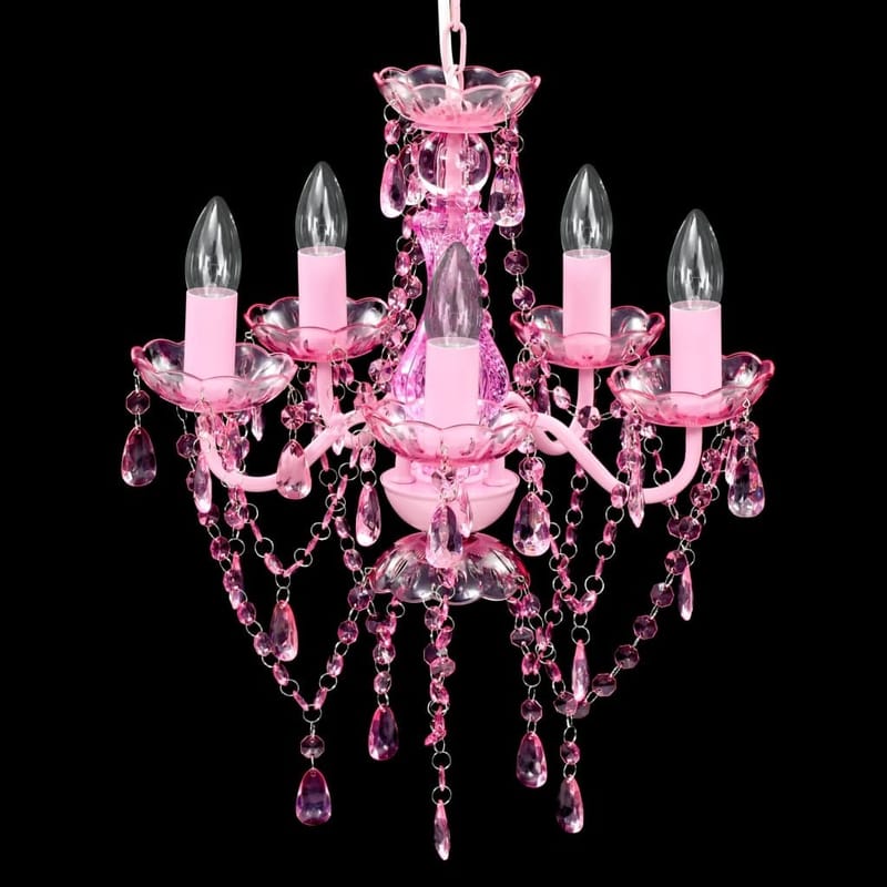 Pink Chandelier - Lyserød - Stuelampe - Lysekroner - Soveværelse lampe
