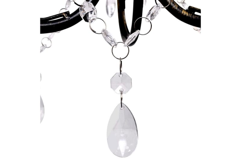 Sort Lysekrone I Art Noveau Stil Med Krystalperler, Pærer - Sort - Belysning - Lamper & indendørsbelysning - Loftlampe - Lysekroner
