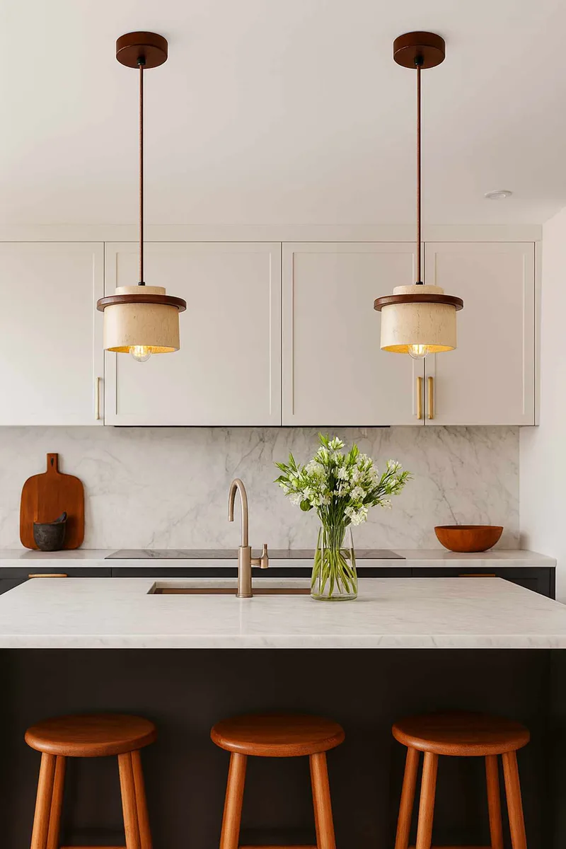 Meyros pendellampe - Beige og Valnød - Belysning - Lamper & indendørsbelysning - Loftlampe - Pendellamper & hængelamper