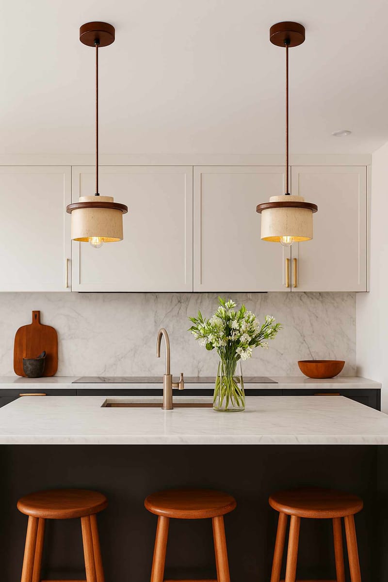 Meyros pendellampe - Beige og Valnød - Belysning - Lamper & indendørsbelysning - Loftlampe - Pendellamper & hængelamper