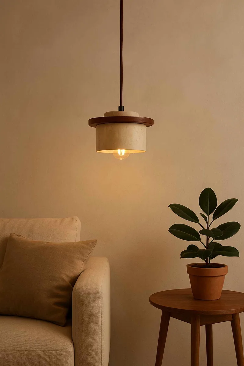 Meyros pendellampe - Beige og Valnød - Belysning - Lamper & indendørsbelysning - Loftlampe - Pendellamper & hængelamper