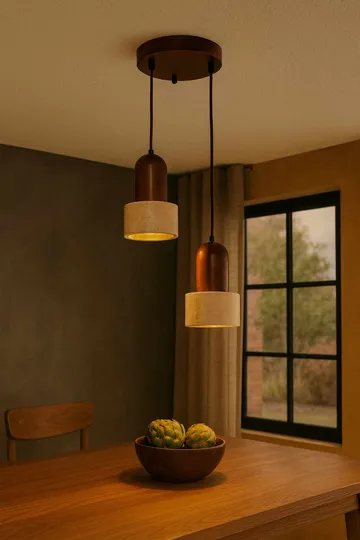 Norric pendellampe - Beige Valnød - Belysning - Lamper & indendørsbelysning - Loftlampe - Lysekroner