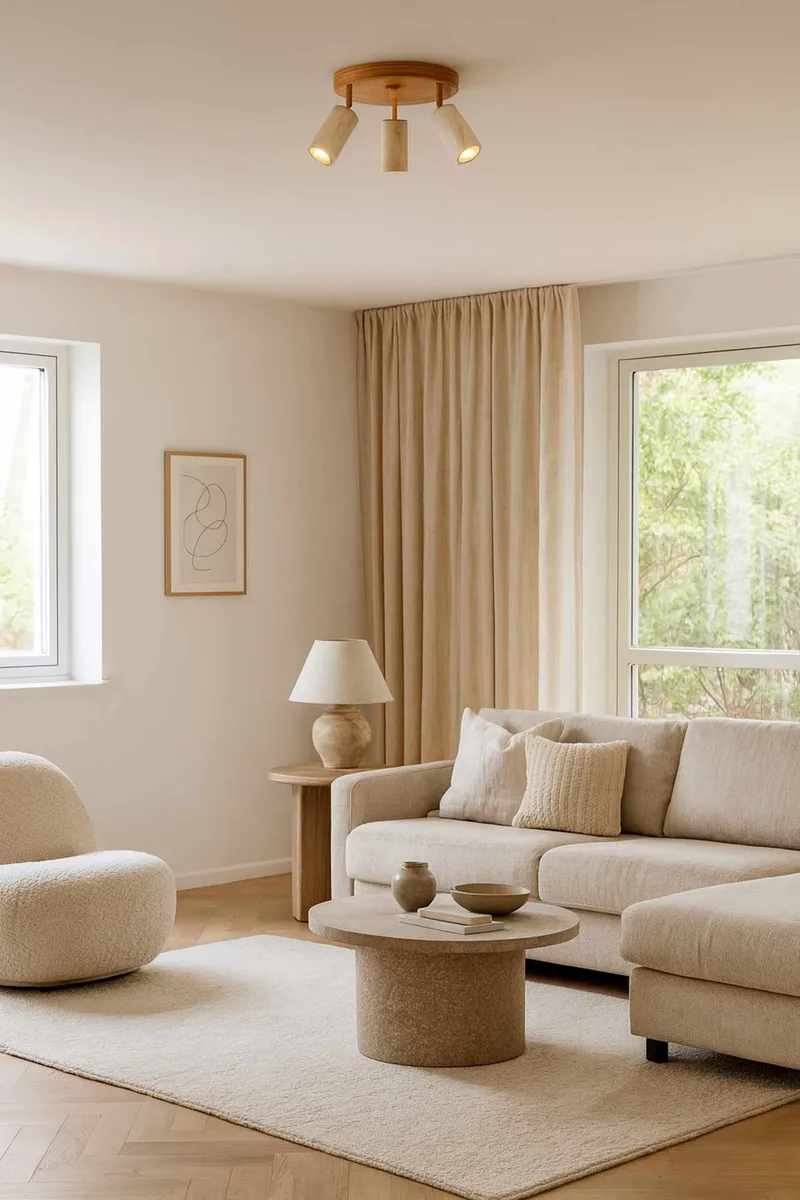 Nurtane loftlampe - Beige og Eg - Belysning - Lamper & indendørsbelysning - Loftlampe - Lysekroner