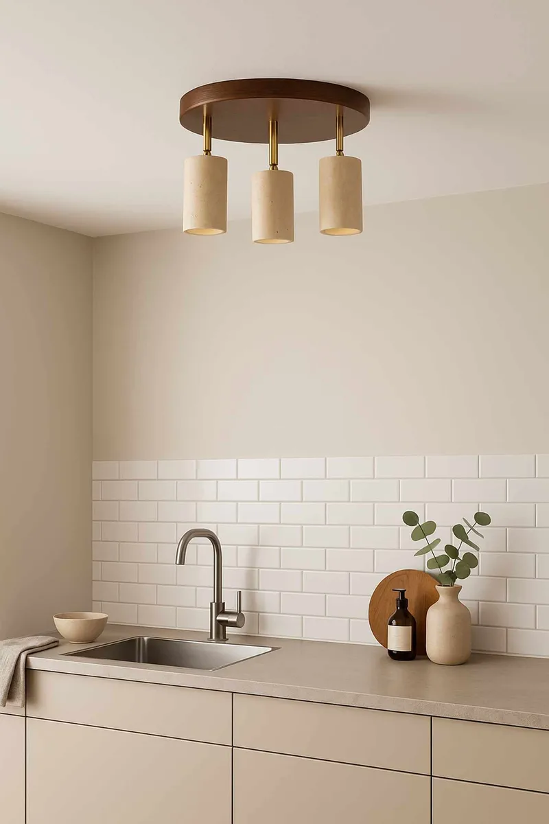 Nurtane loftlampe - Beige og Valnød - Belysning - Lamper & indendørsbelysning - Loftlampe - Lysekroner