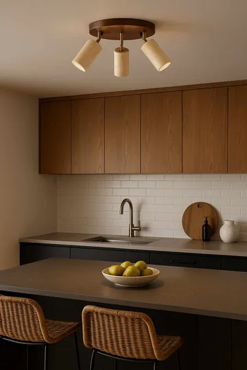 Nurtane loftlampe - Beige og Valnød - Belysning - Lamper & indendørsbelysning - Loftlampe - Lysekroner