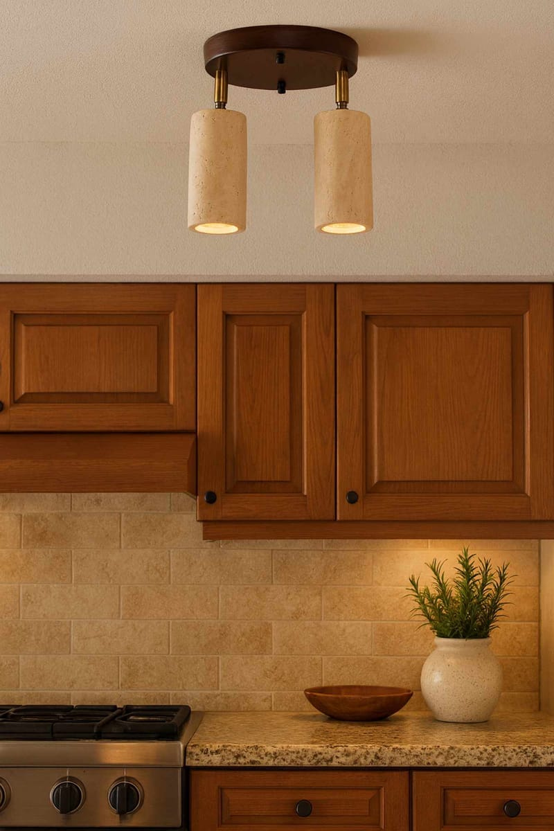 Nurtane loftlampe - Beige og Valnød - Belysning - Lamper & indendørsbelysning - Loftlampe - Lysekroner